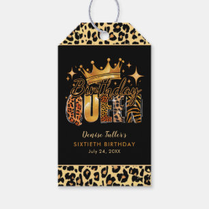 Fun Leopard Birthday Queen Sixty Birthday Gift Tags