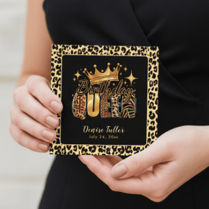Fun Leopard Birthday Queen Sixty Birthday Invitation