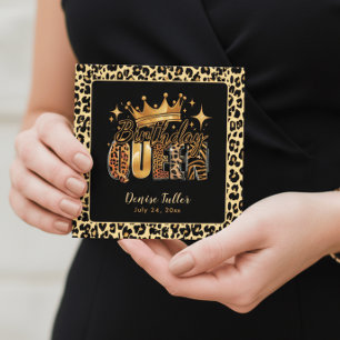 Fun Leopard Birthday Queen Thirty Birthday Invitation