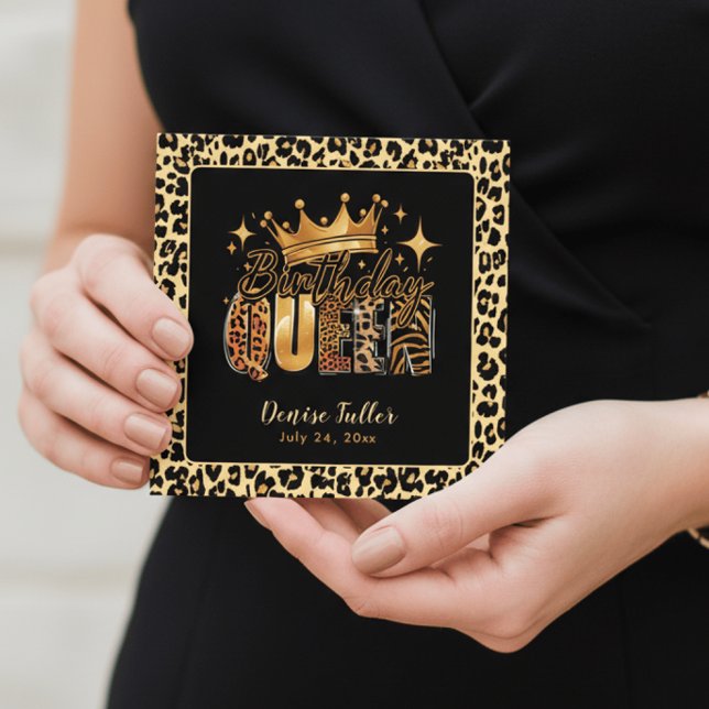 Fun Leopard Birthday Queen Thirty Birthday Invitation (Creator Uploaded)