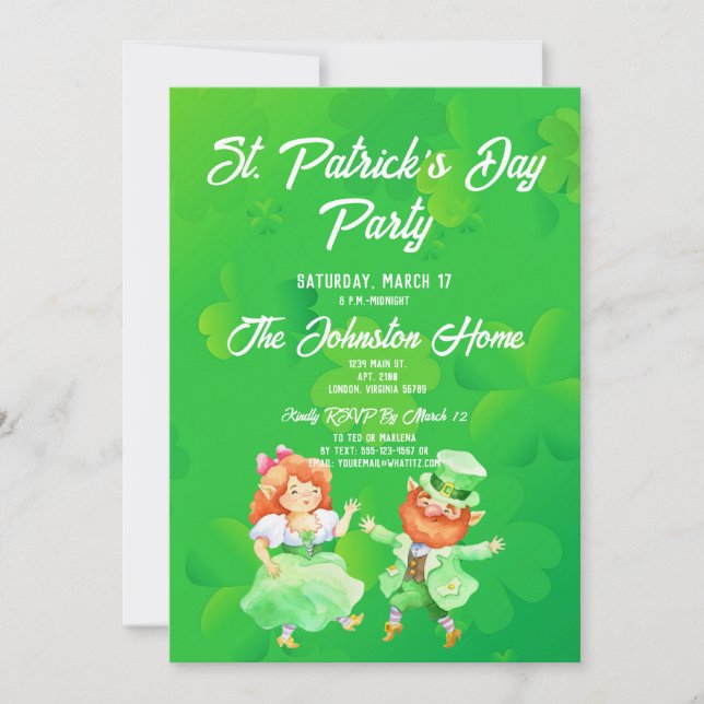 Fun Leprechauns St. Patrick's Day Party Invitation (Front)