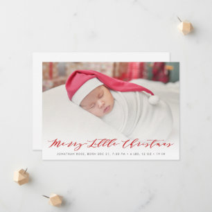 fun lettering christmas birth announcement card