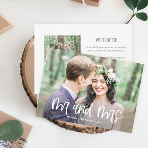 Fun Lettering Editable Colour Wedding Announcement