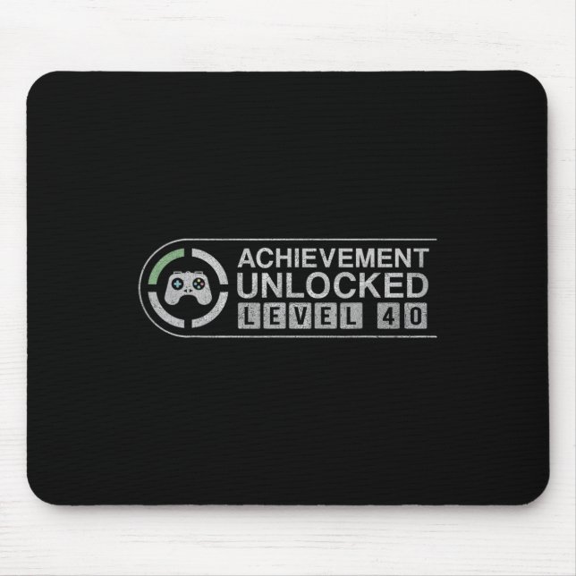 Fun Level 40 Complete Retro Video Game 40th Birthd Mouse Mat (Front)