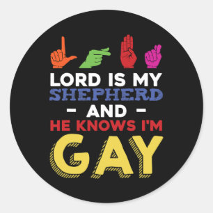 Fun LGBT Gay Pride Month Awareness ASL Sign Langua Classic Round Sticker