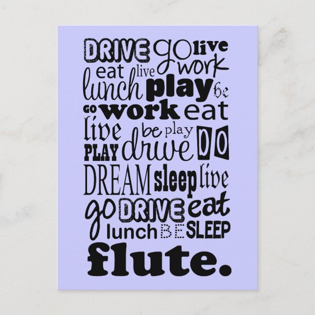 Fun Life For The Flute Player Postcard (Front)