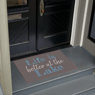 fun LIFE IS BETTER AT THE LAKE Doormat