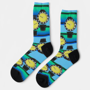 Fun Light Blue Watch Socks