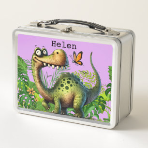 Fun Lilac Dinosaur Child's lunch Box