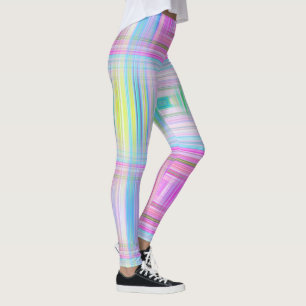 Fun, lined, pastel colours, striped leggings