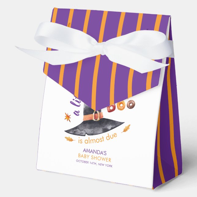 Fun Little Boo Witch Hat Fall Baby Shower Favour Box (Front)