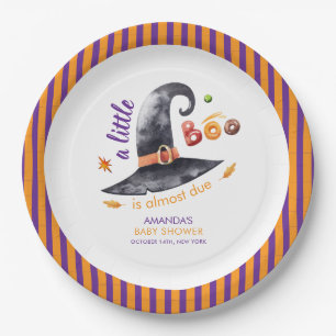 Fun Little Boo Witch Hat Fall Baby Shower Paper Plate