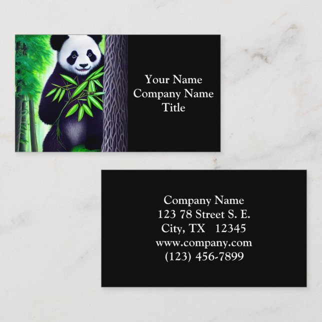 Fun Little Panda Bear Business Card (Front/Back)