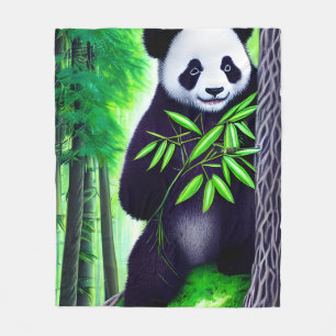 Fun Little Panda Bear Fleece Blanket