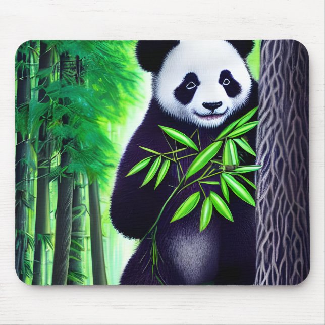 Fun Little Panda Bear Mouse Mat (Front)