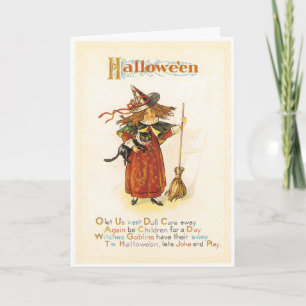 Fun Little Witch Vintage Card