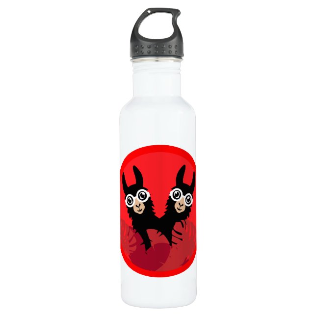 Fun Llama Alpaca Accessories 710 Ml Water Bottle (Front)