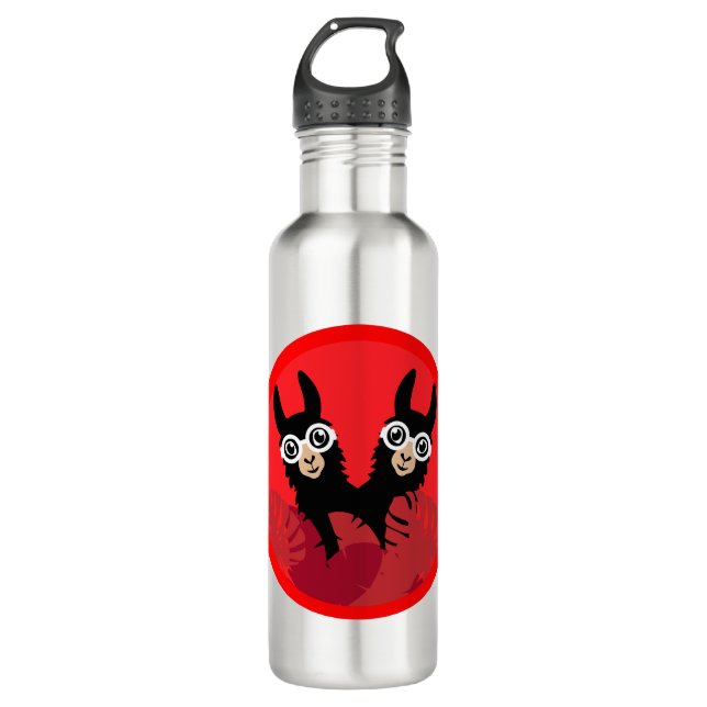 Fun Llama Alpaca Accessories 710 Ml Water Bottle (Front)
