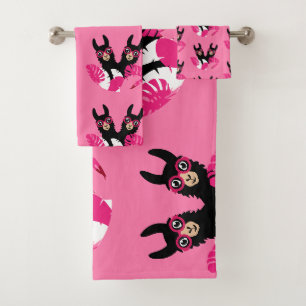 Fun Llama Alpaca Accessories Bath Towel Set