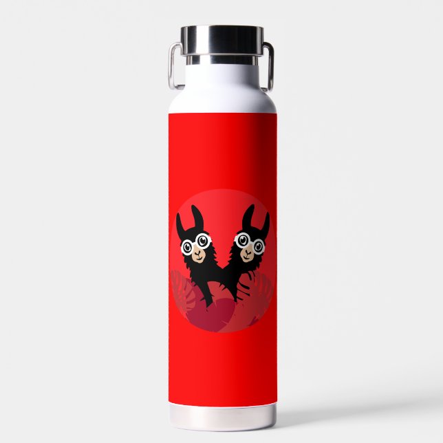 Fun Llama Alpaca Accessories Water Bottle (Front)