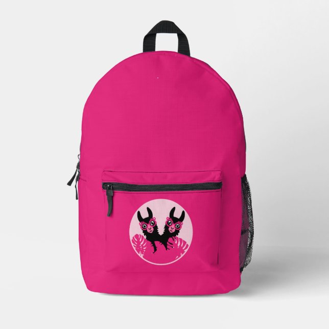 Fun Llama Alpaca Best Friends Printed Backpack (Front)