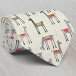 Fun Llama Alpaca Pattern Tie<br><div class="desc">Fun llama or alpaca pattern design for animal lovers.  Original art by Nic Squirrell. Warm beige,  brown,  orange and red.</div>