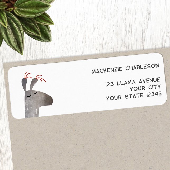 Fun Llama Return Address (Fun llama custom return address label sticker)