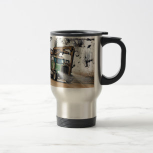 Fun Log In - Log Out Logging Trucker Art Design Travel Mug