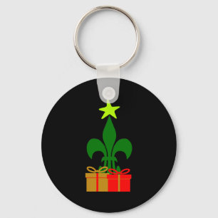 Fun Louisiana Christmas Tree Cajun New Orleans Key Ring