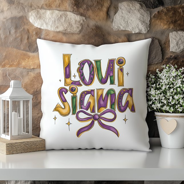 Fun Louisiana Purple Gold Green Cushion (Creator Uploaded)