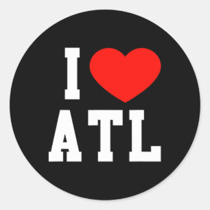 Fun Love Atlanta Georgia Souvenir Vacation Atl Gif Classic Round Sticker