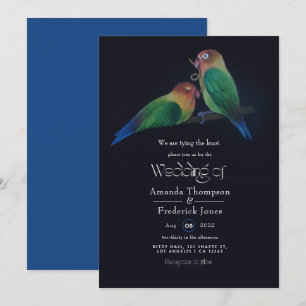 Fun Love Birds Wedding Invitation