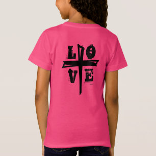 fun LOVE lettering + CROSS   T-Shirt