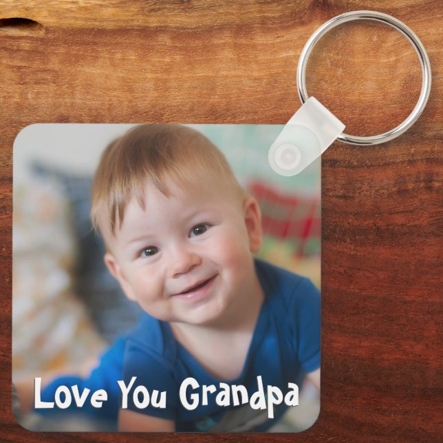 Fun Love You Grandpa Photo Key Ring (Back)