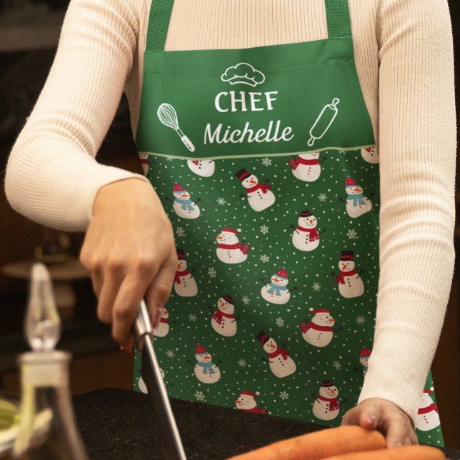 Fun lovely snowman chef winter apron (Creator Uploaded)