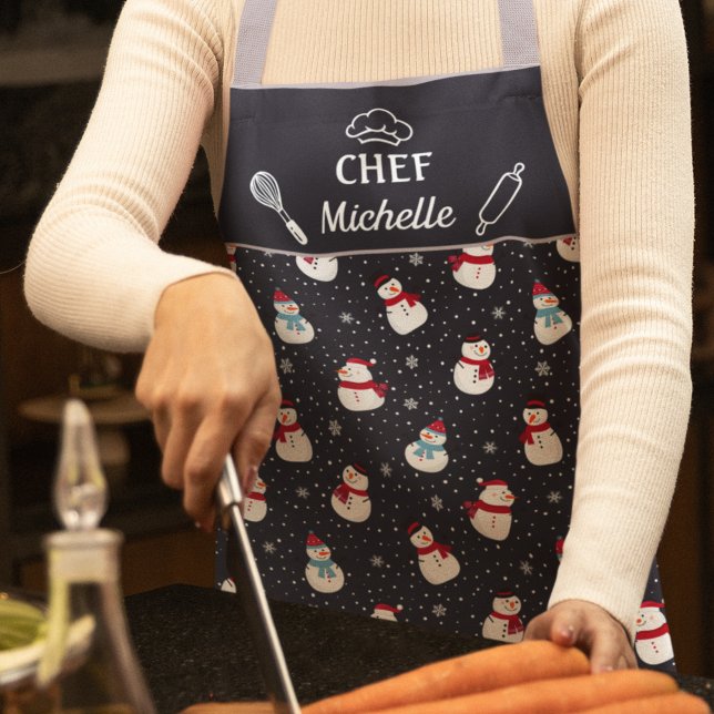 Fun lovely snowman chef winter apron (Creator Uploaded)