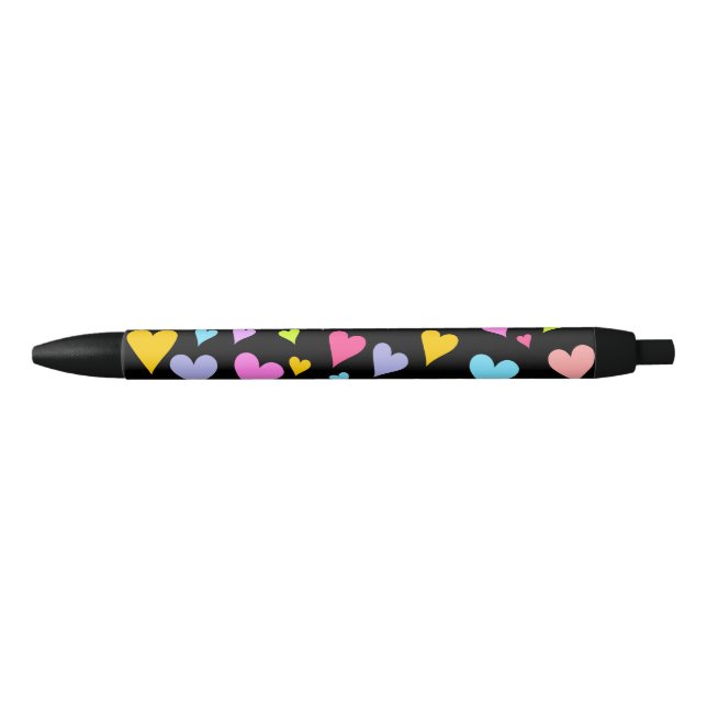 Fun, Loving, Colourful Hearts Pattern Pen (Front)