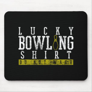 Fun Lucky Bowling Shirt Player Bowlers Pin Gift Mouse Mat