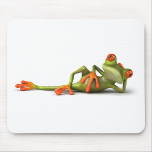 Fun lying frog ! mouse mat