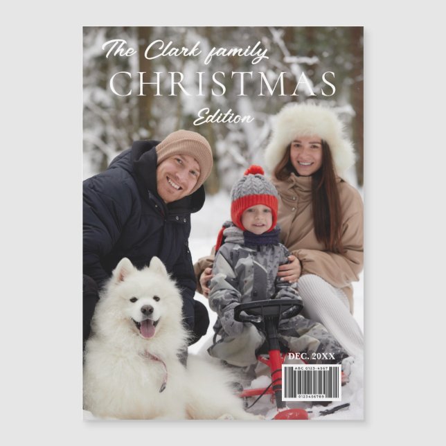 Fun Magazine Cover Style Christmas Photo (Front)