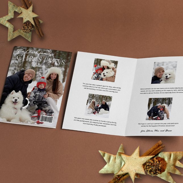 Fun Magazine Cover Style Christmas Photo Holiday Card (Creator Uploaded)
