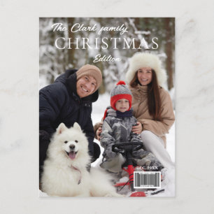 Fun Magazine Cover Style Christmas Photo Holiday Postcard