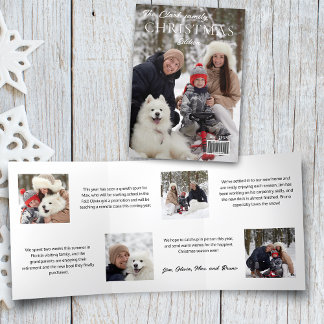 Fun Magazine Cover Style Christmas Photo Tri-Fold Card