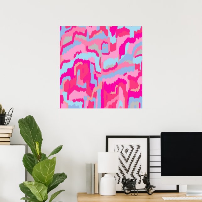 Fun Magenta Abstract Poster (Home Office)