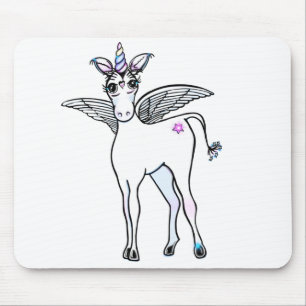 Fun magical Unicorn drawing Mouse Mat