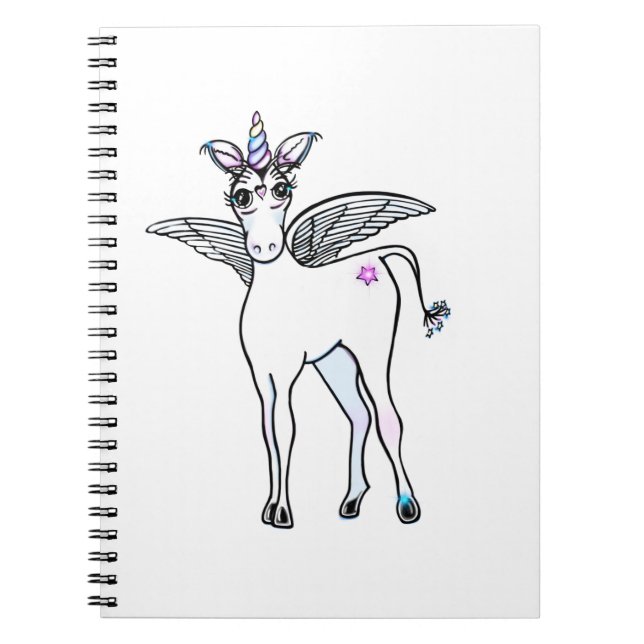Fun magical Unicorn drawing Notebook (Front)