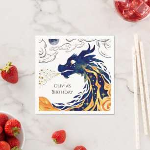 Fun Majestic Dragon Birthday Napkin