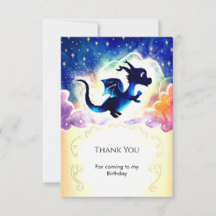Fun Majestic Dragon Birthday Thank You Card