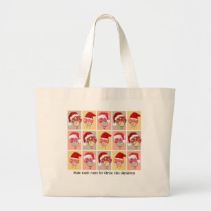 Fun MAKE MUCH ROOM FOR CHRIST Christmas Mushrooms Large Tote Bag