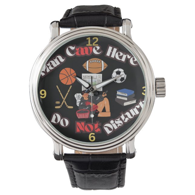Fun Man Cave Here e-watch Watch (Front)